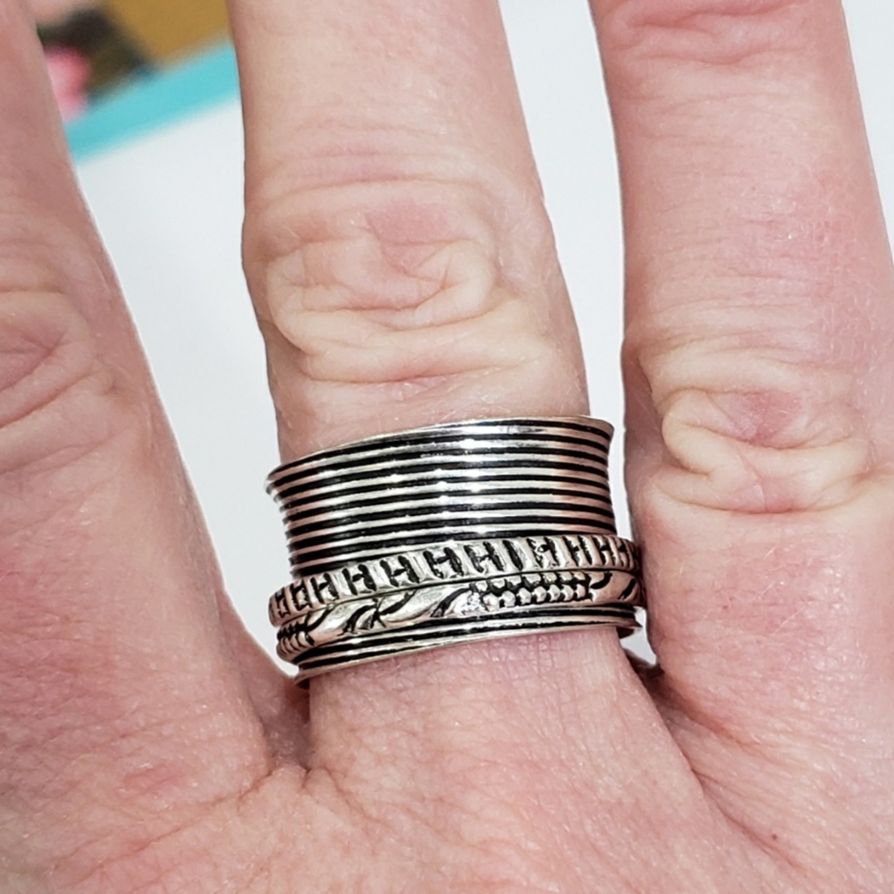 925 Sterling Silver Ring, Spinner Ring - image 5
